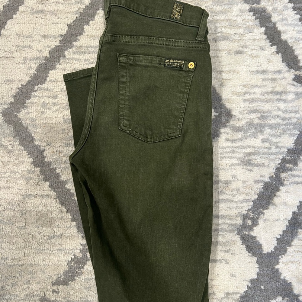 7 For All Mankind Olive Green Jeans